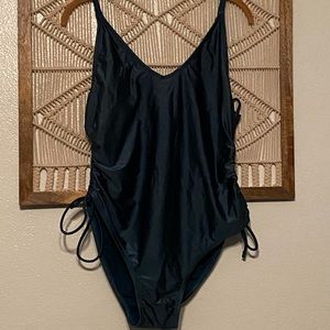 Teal one piece bathing suit